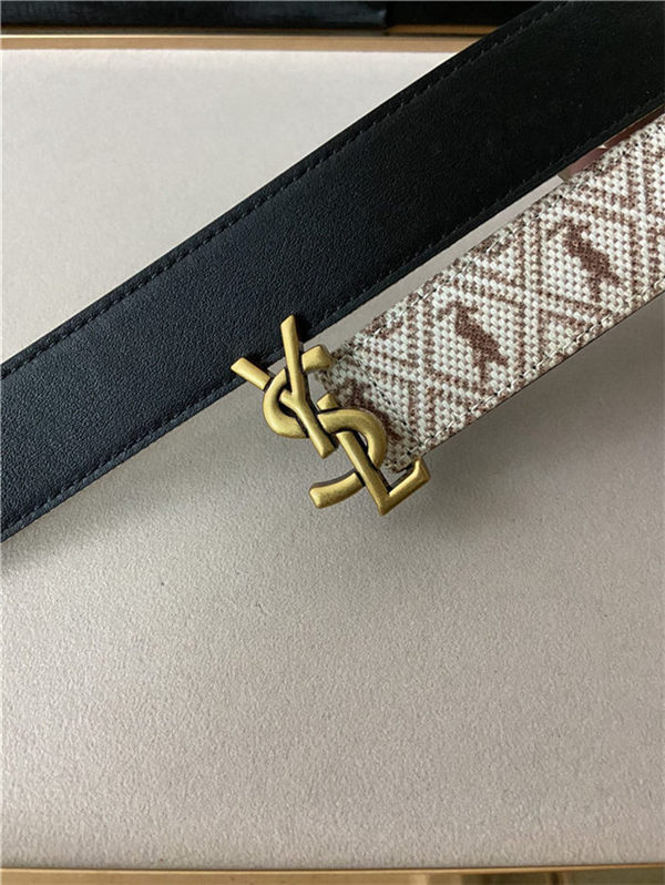 YSL BELT MONOGARM ALL OVER 30MM Gold High