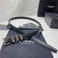 YSL BELT IN SMOOTH LEATHER 20MM 1-0510 Silver Black High