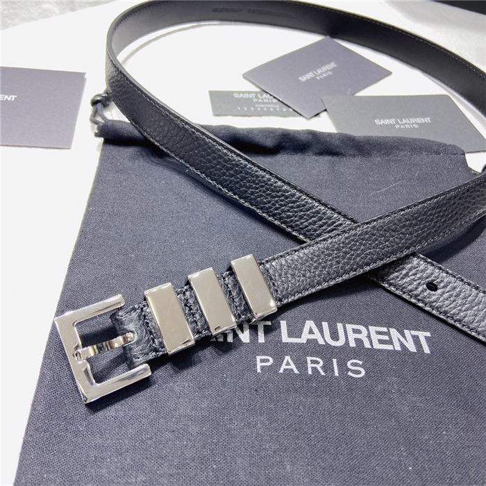 YSL BELT IN GRAINED LEATHER 20MM 1-0510 Silver High