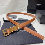 YSL BELT IN SMOOTH LEATHER 20MM 1-0510 Gold Camel High