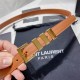 YSL BELT IN SMOOTH LEATHER 20MM 1-0510 Gold Camel High