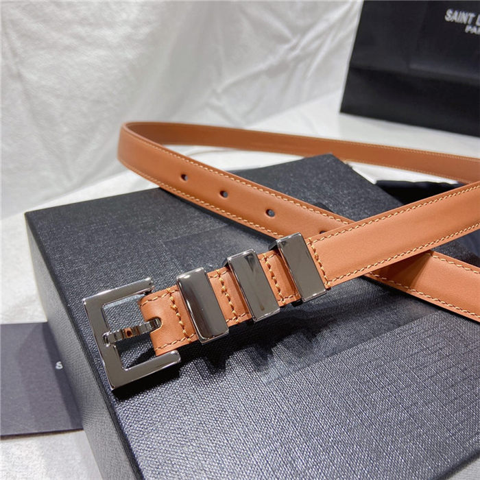 YSL BELT IN SMOOTH LEATHER 20MM 1-0510 Silver Camel High