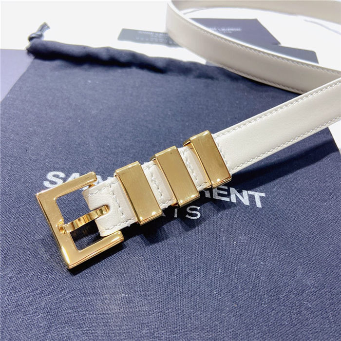 YSL BELT IN SMOOTH LEATHER 20MM 1-0510 Gold White High