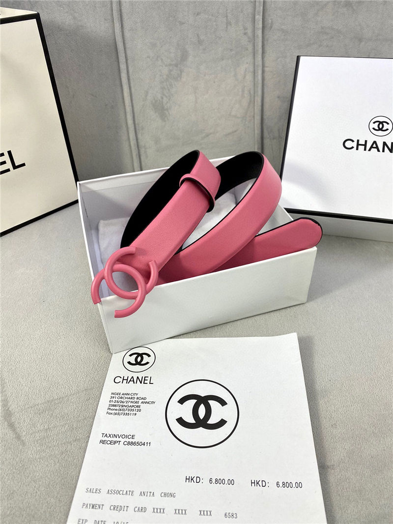 Chanel BELT Calfskin 30MM 2-1102 Rose Pink 2022 High