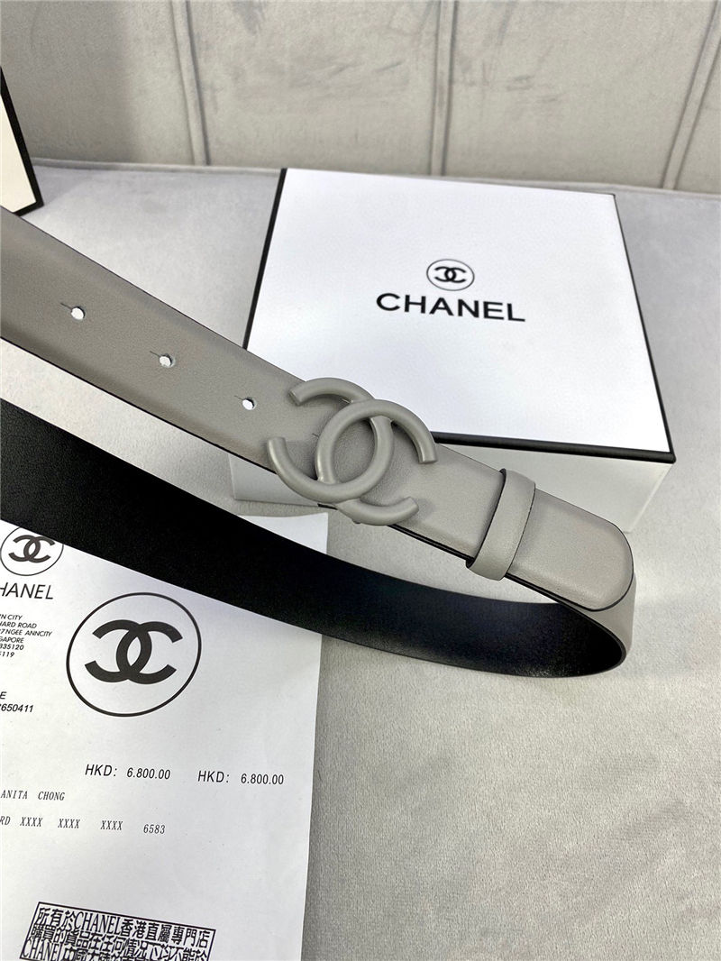 Chanel BELT Calfskin 30MM 2-1102 Grey 2022 High