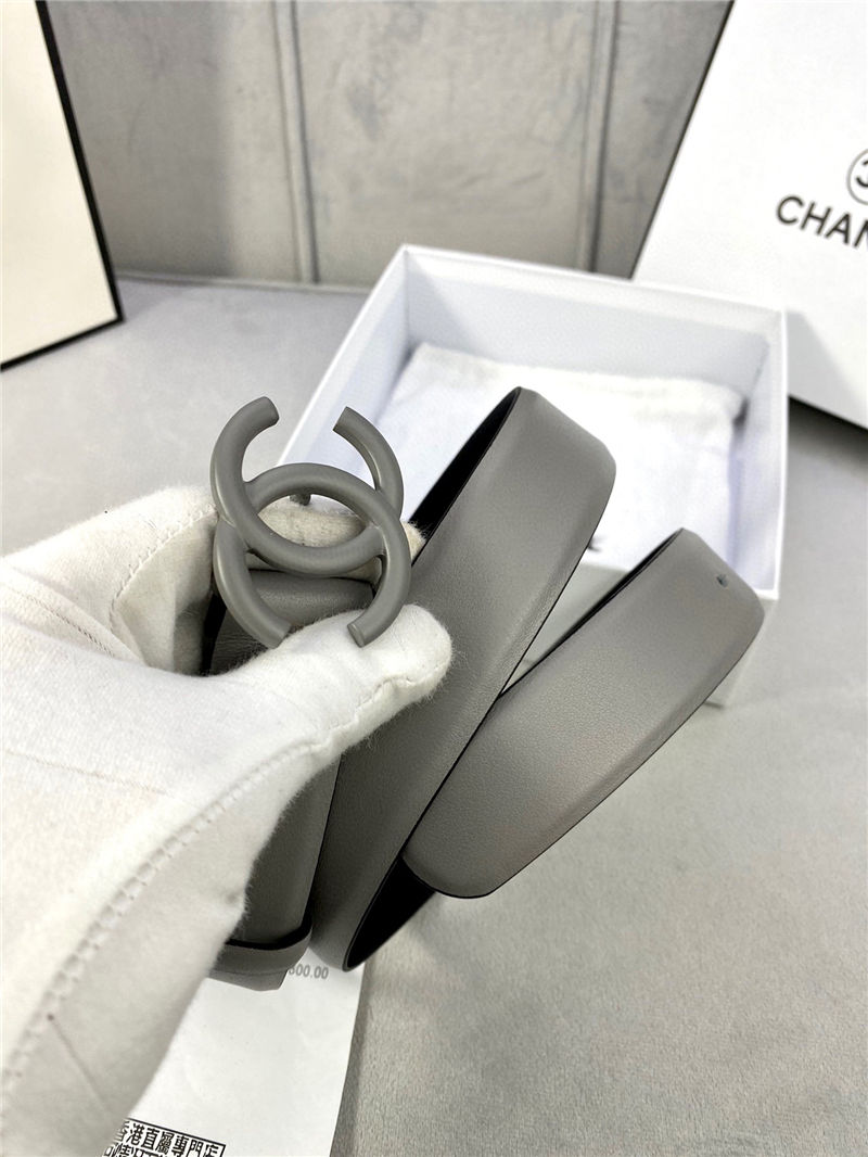 Chanel BELT Calfskin 30MM 2-1102 Grey 2022 High