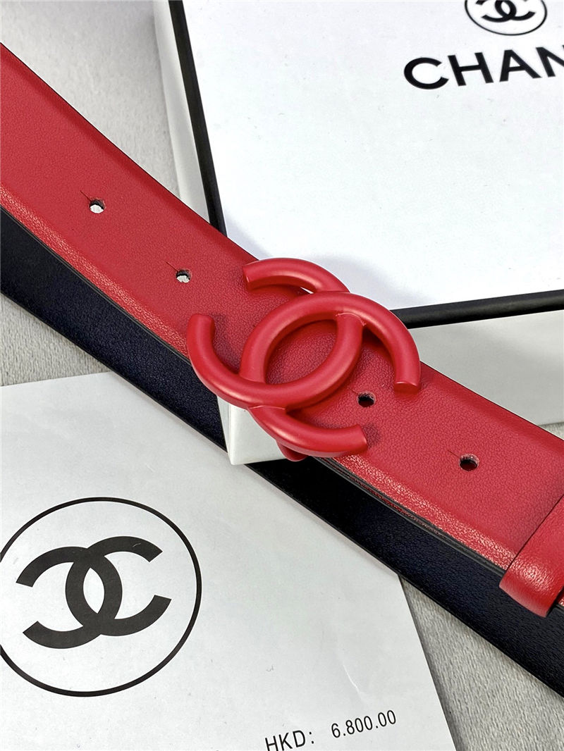 Chanel BELT Calfskin 30MM 2-1102 Red 2022 High