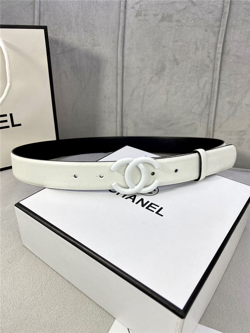 Chanel BELT Calfskin 30MM 2-1102 White 2022 High