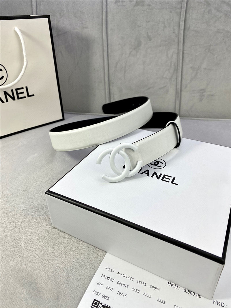 Chanel BELT Calfskin 30MM 2-1102 White 2022 High