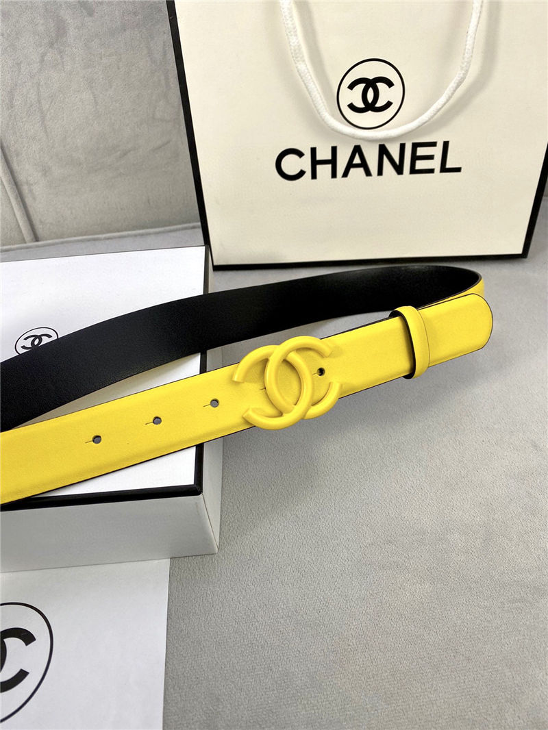 Chanel BELT Calfskin 30MM 2-1102 Yellow 2022 High