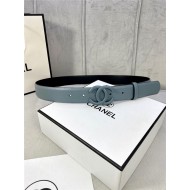 Chanel BELT Calfskin 30MM 2-1102 Grey Blue 2022 High