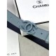 Chanel BELT Calfskin 30MM 2-1102 Grey Blue 2022 High