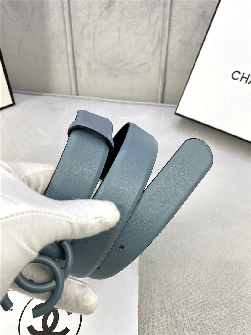 Chanel BELT Calfskin 30MM 2-1102 Grey Blue 2022 High