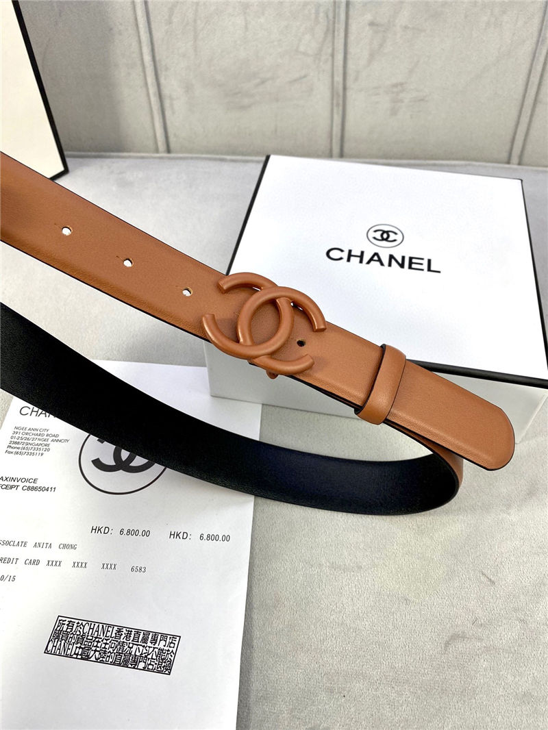 Chanel BELT Calfskin 30MM 2-1102 Brown 2022 High