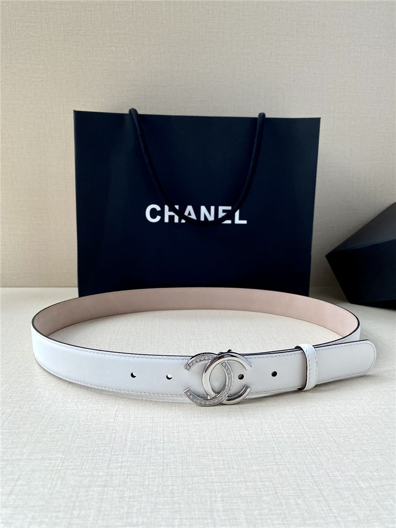 Chanel BELT Calfskin Gold/Silver Metal & Strass 30MM 2-1027 Red 2022 High