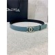 Chanel BELT Calfskin Gold/Silver Metal 30MM 2-1011 Grey Blue 2022 High