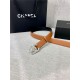 Chanel BELT Calfskin Gold/Silver Metal 30MM 2-1011 Brown 2022 High