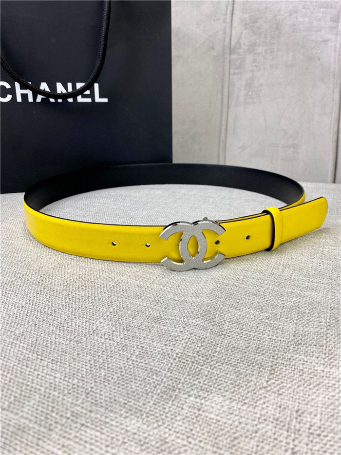 Chanel BELT Calfskin Gold/Silver Metal 30MM 2-1011 Yellow 2022 High