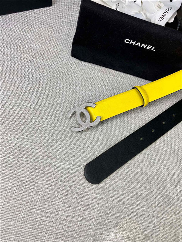 Chanel BELT Calfskin Gold/Silver Metal 30MM 2-1011 Yellow 2022 High