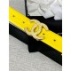 Chanel BELT Calfskin Gold/Silver Metal 30MM 2-1011 Yellow 2022 High