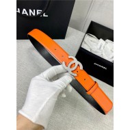 Chanel BELT Calfskin Gold/Silver Metal 30MM 2-1011 Orange 2022 High