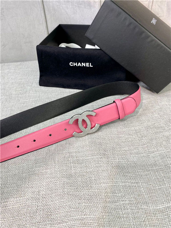 Chanel BELT Calfskin Gold/Silver Metal 30MM 2-1011 Rose Pink 2022 High