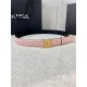 Chanel BELT Calfskin Gold/Silver Metal 30MM 2-1011 Pink 2022 High