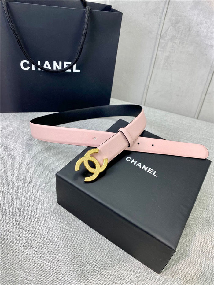 Chanel BELT Calfskin Gold/Silver Metal 30MM 2-1011 Pink 2022 High