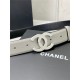 Chanel BELT Calfskin Gold/Silver Metal 30MM 2-1011 Grey 2022 High