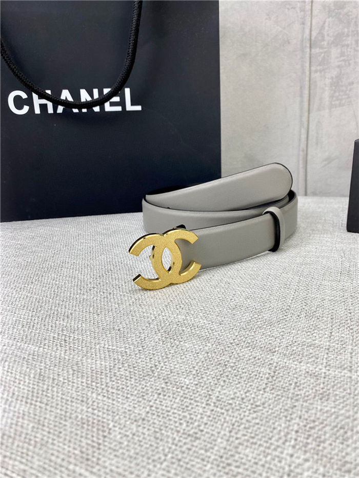 Chanel BELT Calfskin Gold/Silver Metal 30MM 2-1011 Grey 2022 High