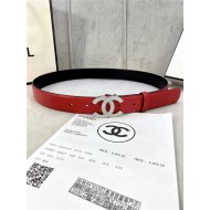 Chanel BELT Calfskin Gold/Silver Metal & Strass 30MM 2-1005 Red 2022 High