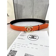 Chanel BELT Calfskin Gold/Silver Metal & Strass 30MM 2-1005 Orange 2022 High