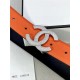 Chanel BELT Calfskin Gold/Silver Metal & Strass 30MM 2-1005 Orange 2022 High