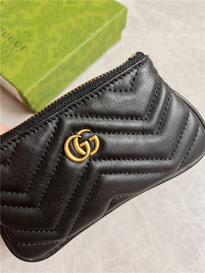 Gucci GG Marmont matelassé key case ‎671773 Black High