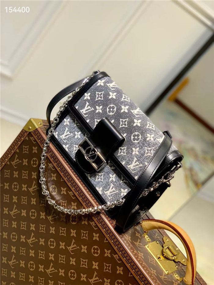 Louis Vuitton DAUPHINE MM BAG Denim textile jacquard M21458 High