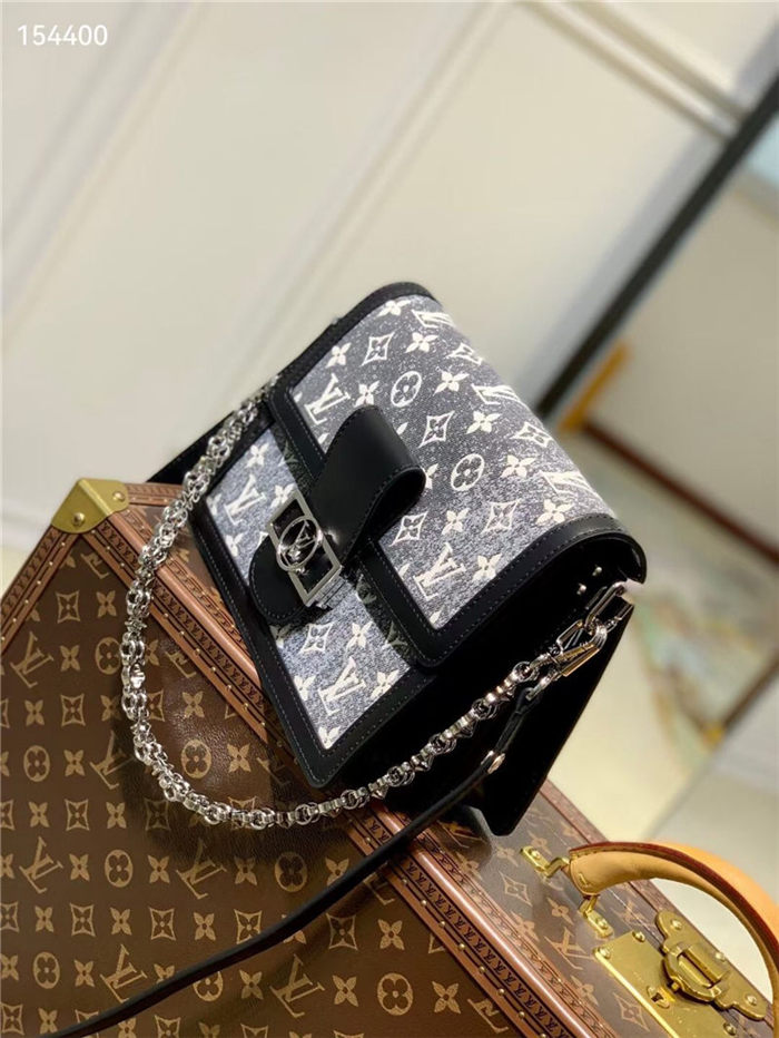 Louis Vuitton DAUPHINE MM BAG Denim textile jacquard M21458 High