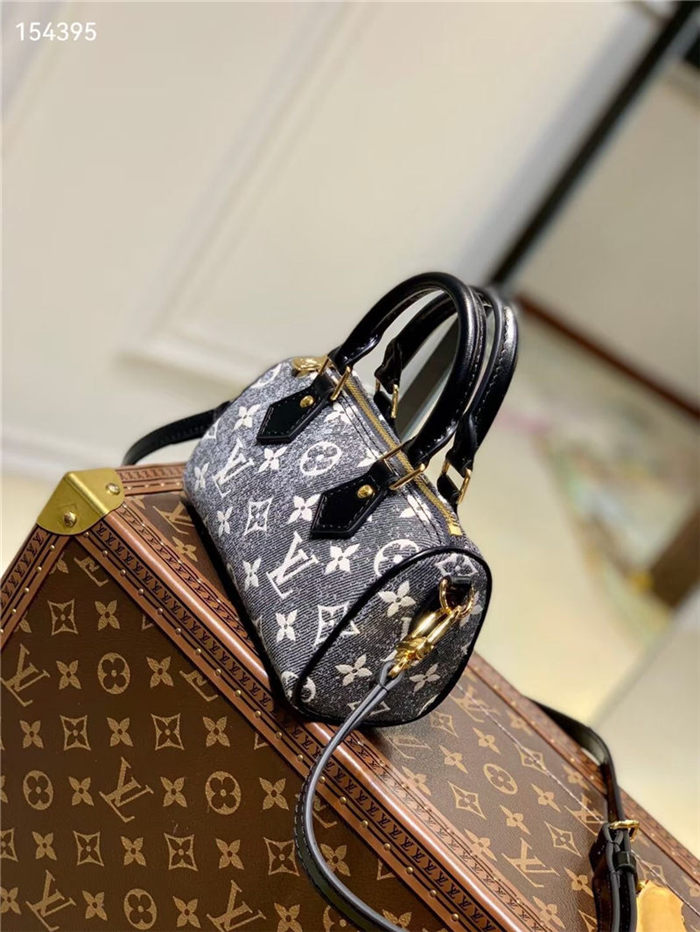 Louis Vuitton NANO SPEEDY Denim textile jacquard M82242 High