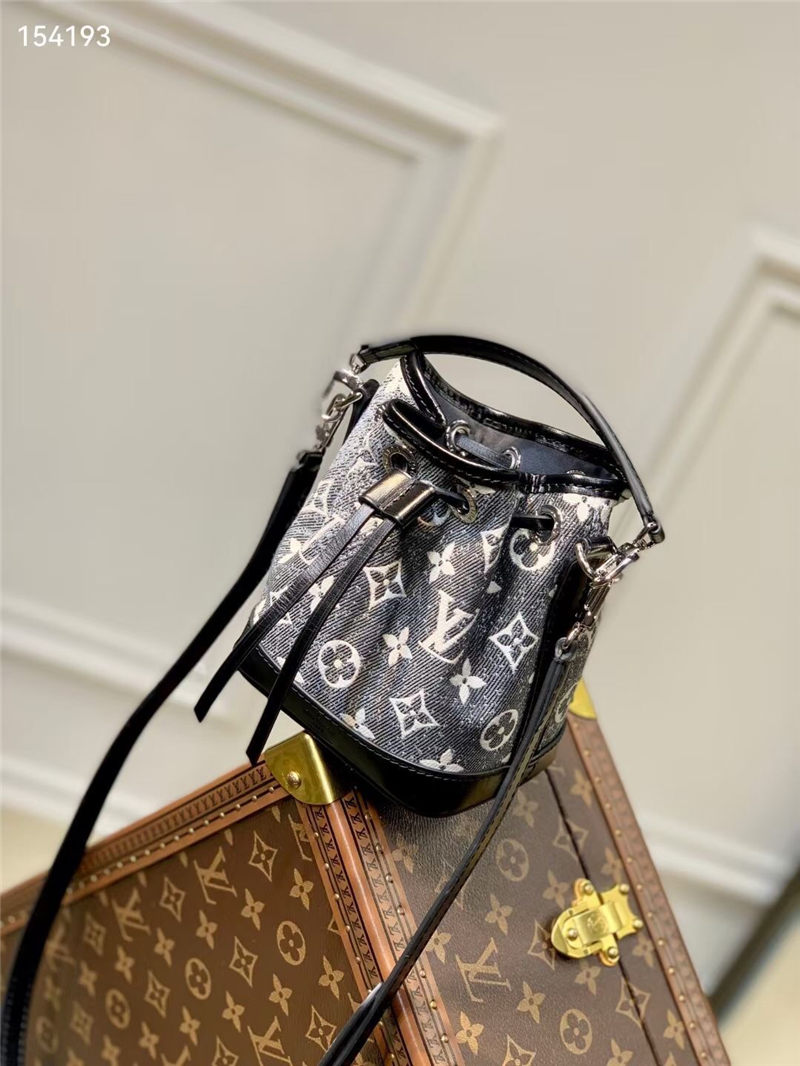 Louis Vuitton NANO NOÉ Denim textile jacquard M46449 High