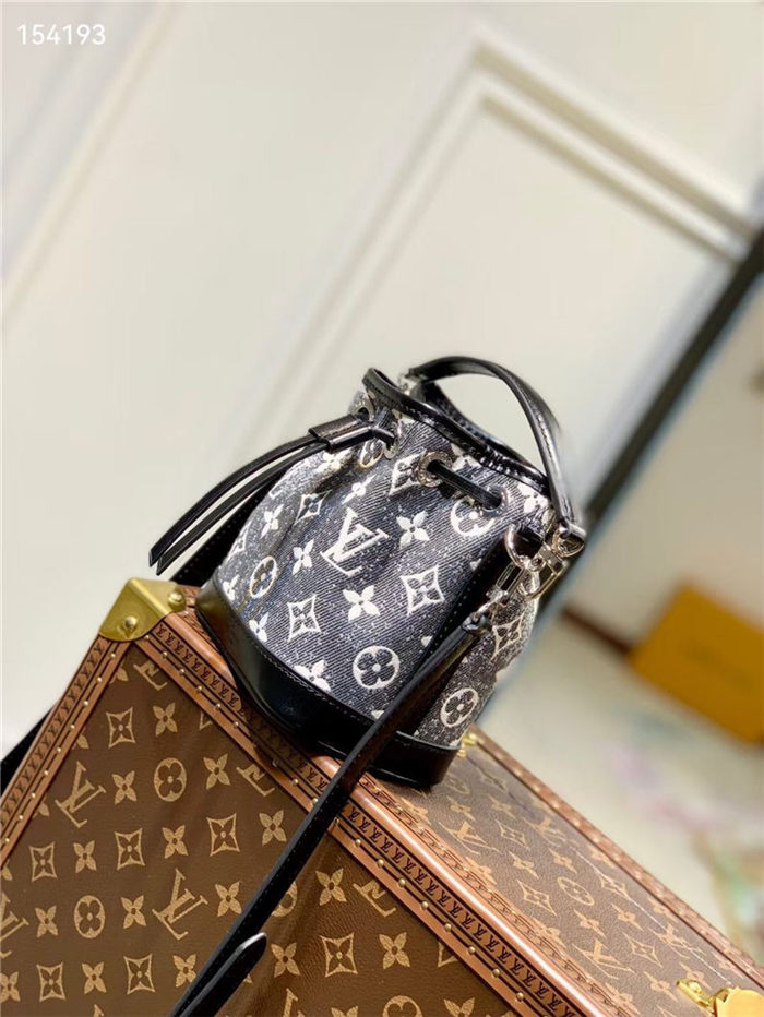 Louis Vuitton NANO NOÉ Denim textile jacquard M46449 High