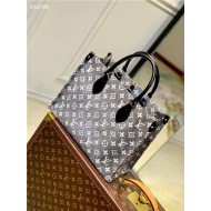 Louis Vuitton ONTHEGO MM Denim textile jacquard M46448 High