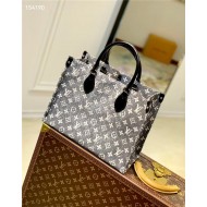 Louis Vuitton ONTHEGO MM Denim textile jacquard M46448 High