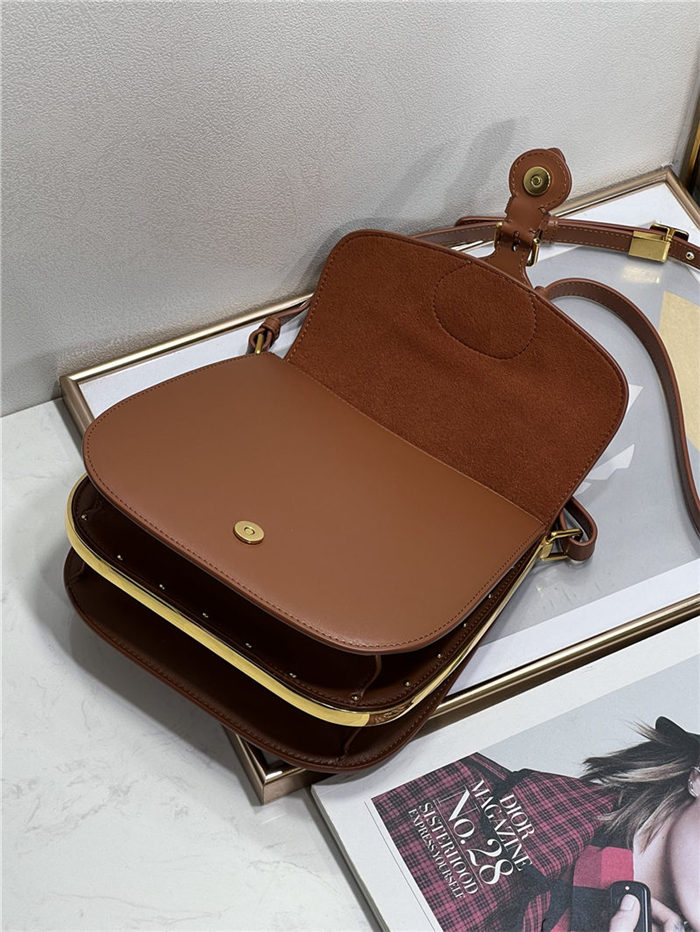 DIOR BOBBY FRAME BAG Box Calfskin Cognac High