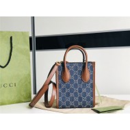 Gucci Mini tote bag with Interlocking G 671623 Denim High