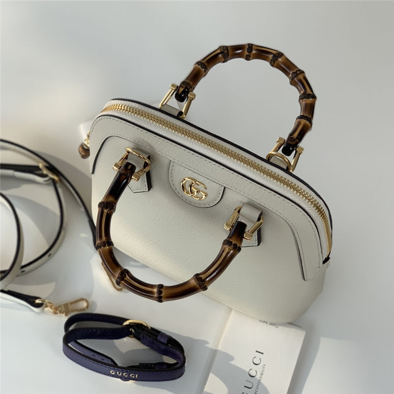 Gucci Diana mini tote bag 715775 Leather White High