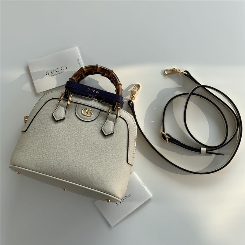 Gucci Diana mini tote bag 715775 Leather White High