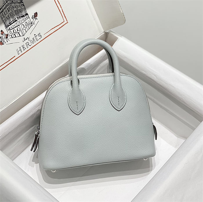 Hermes Bolide Mini Bag Evercolor calfskin WAX Blue Pale Silver-Metal High