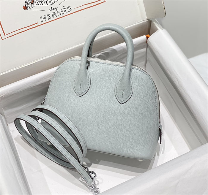 Hermes Bolide Mini Bag Evercolor calfskin WAX Blue Pale Silver-Metal High