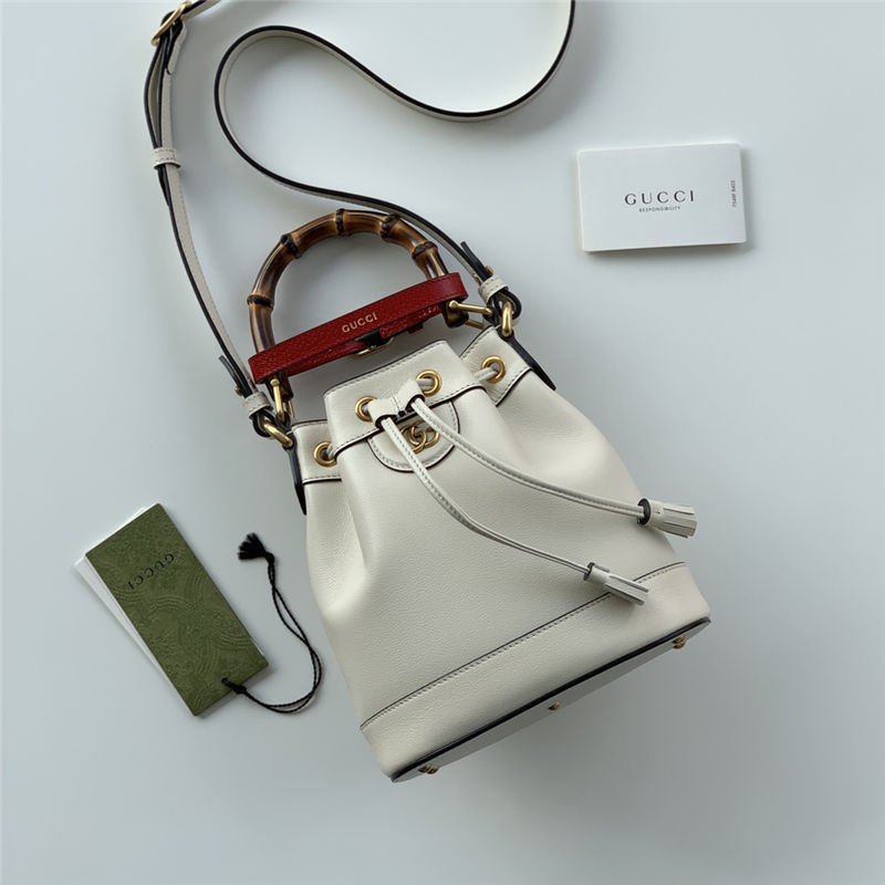 Gucci Diana mini bucket bag 724667 Leather White High