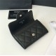 CLASSIC CARD HOLDER AP0214 Lambskin Black Silver-Tone Metal High