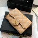 CLASSIC CARD HOLDER AP0214 Grained Calfskin Beige Gold-Tone Metal High